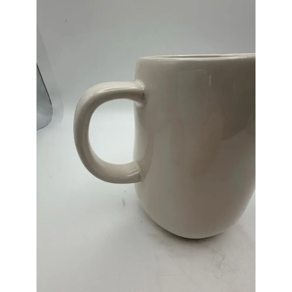 Rae Dunn White Ceramic Syrup Pitcher with Handle Glossy Solid Finish